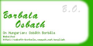 borbala osbath business card