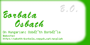 borbala osbath business card